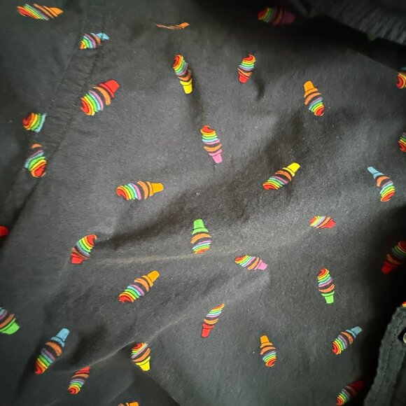 Mens XXL Navy Button-Up Shirt With Rainbow Ice Cream Cones - Picture 3 of 4